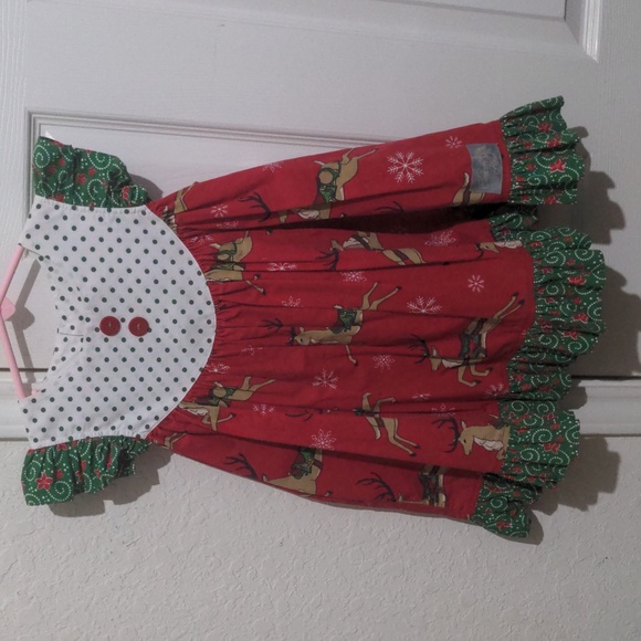 Eleanor Rose Christmas Reindeer GiGi Dress. Size 4-5 - Picture 1 of 9